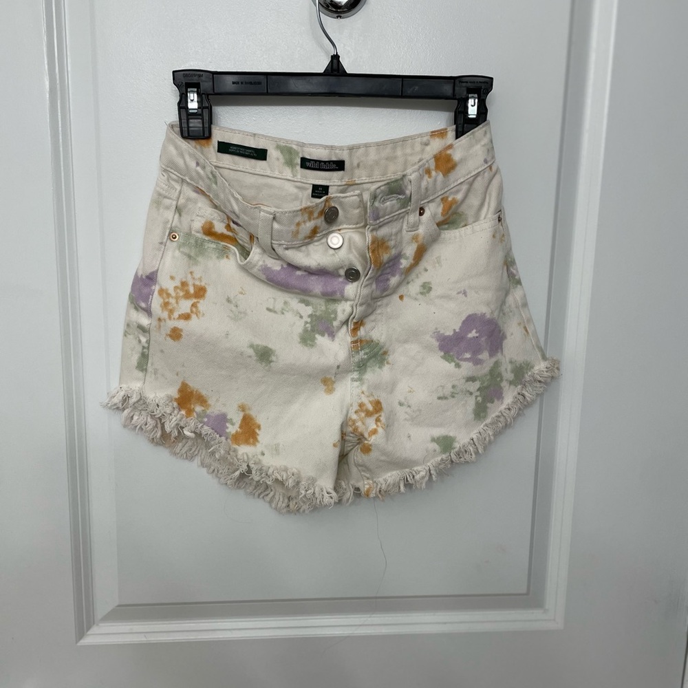High rise tie die drill wild fable shorts